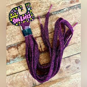 McBling Era Kool Laces 45” Pink /Purple Mega Glitter Sparkle Flat Shoelaces New!